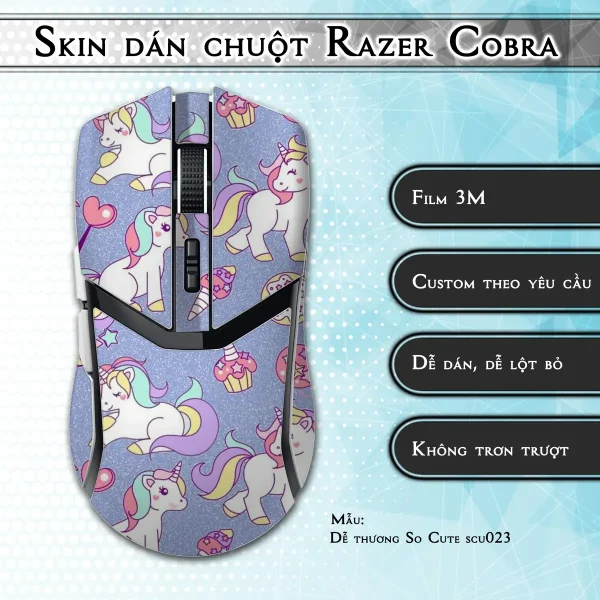 Skin dán chuột Razer Cobra Pro mẫu Dễ thương So Cute scu023