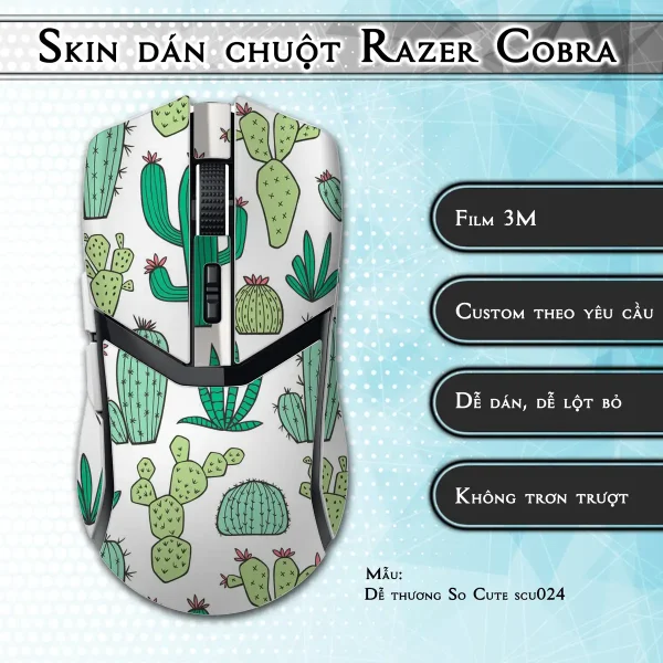Skin dán chuột Razer Cobra Pro mẫu Dễ thương So Cute scu024