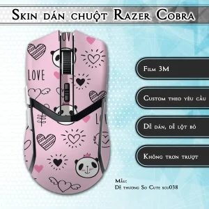 Skin dán chuột Razer Cobra Pro mẫu Dễ thương So Cute scu038