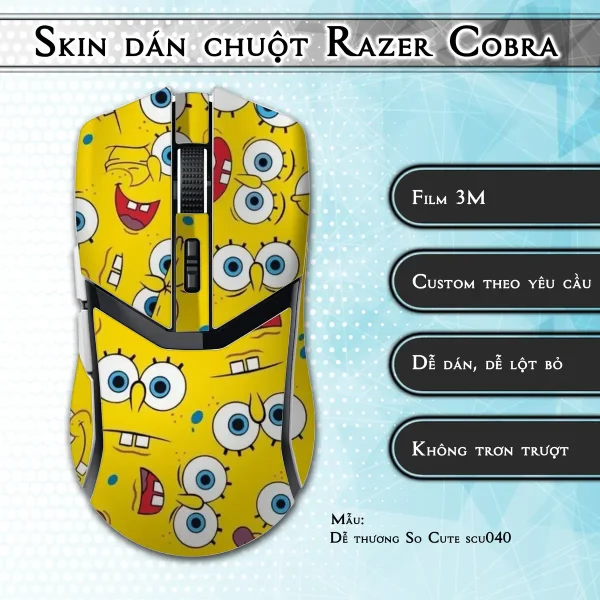 Skin dán chuột Razer Cobra Pro mẫu Dễ thương So Cute scu040
