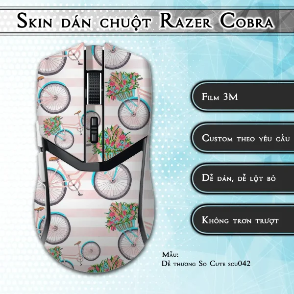 Skin dán chuột Razer Cobra Pro mẫu Dễ thương So Cute scu042