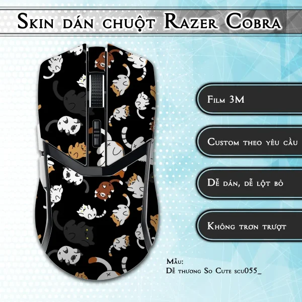 Skin dán chuột Razer Cobra Pro mẫu Dễ thương So Cute scu055_