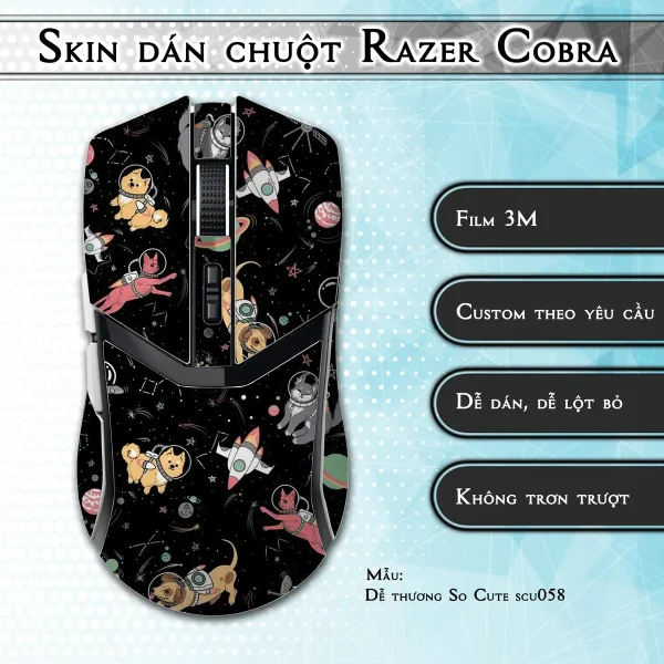 Skin dán chuột Razer Cobra Pro mẫu Dễ thương So Cute scu058