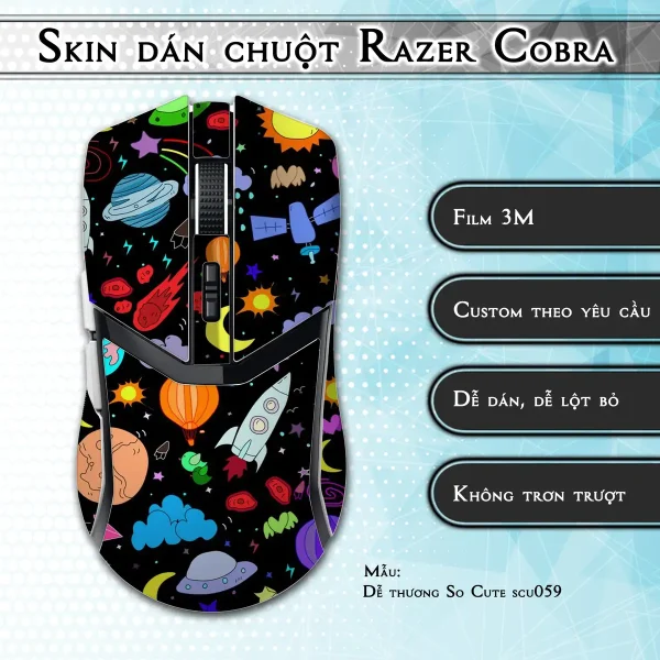 Skin dán chuột Razer Cobra Pro mẫu Dễ thương So Cute scu059