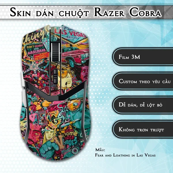 Skin dán chuột Razer Cobra Pro mẫu Fear and Loathing in Las Vegas
