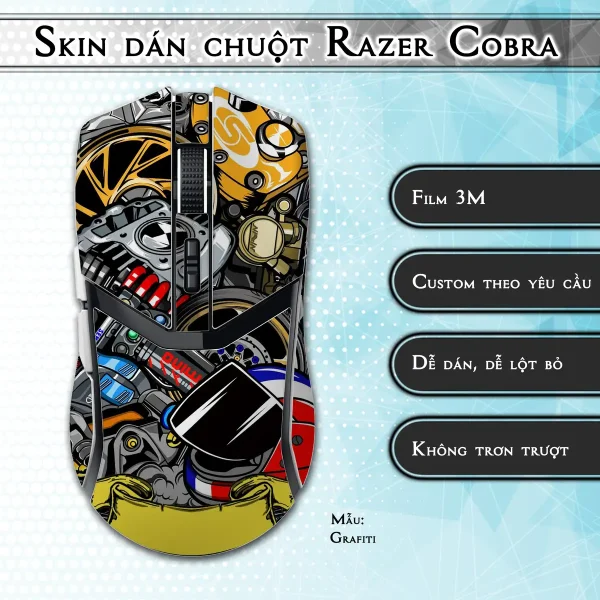 Skin dán chuột Razer Cobra Pro mẫu Grafiti