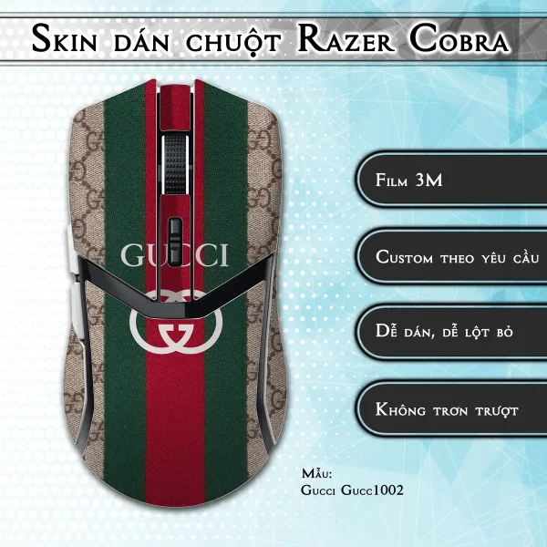 Skin dán chuột Razer Cobra Pro mẫu Gucci Gucc1002