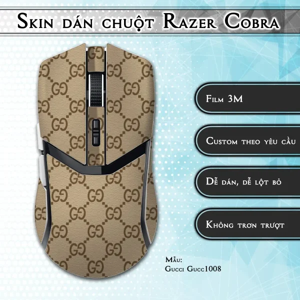 Skin dán chuột Razer Cobra Pro mẫu Gucci Gucc1008
