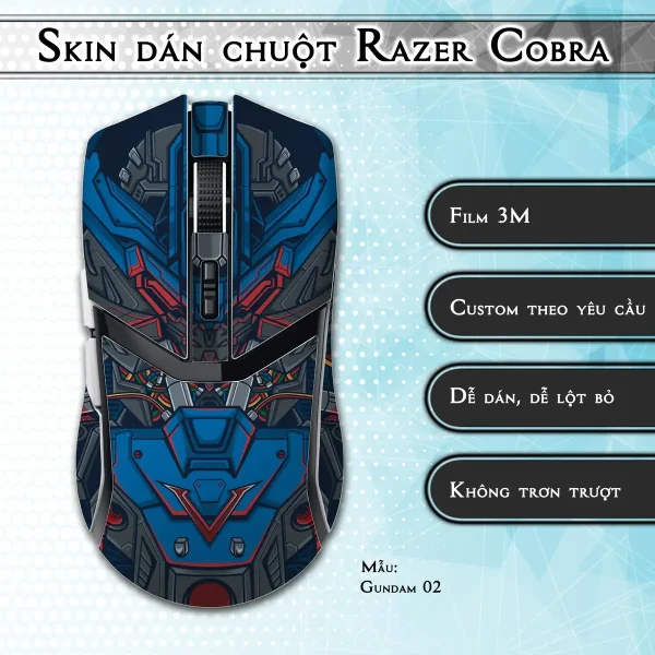 Skin dán chuột Razer Cobra Pro mẫu Gundam 02