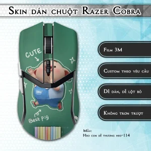 Skin dán chuột Razer Cobra Pro mẫu Heo con dễ thương heo-114