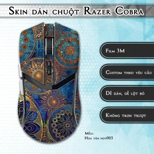 Skin dán chuột Razer Cobra Pro mẫu Hoa văn hov003