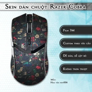 Skin dán chuột Razer Cobra Pro mẫu Hoa văn hov006
