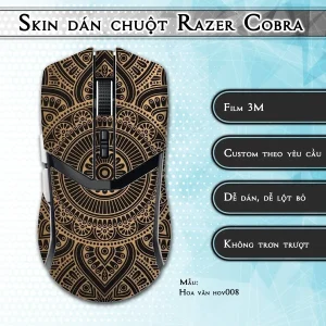 Skin dán chuột Razer Cobra Pro mẫu Hoa văn hov008