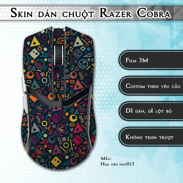 Skin dán chuột Razer Cobra Pro mẫu Hoa văn hov013