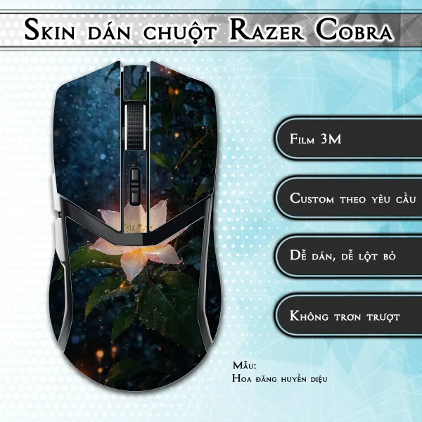 Skin dán chuột Razer Cobra Pro mẫu Hoa đăng huyền diệu