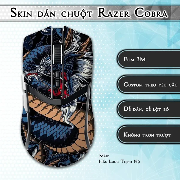 Skin dán chuột Razer Cobra Pro mẫu Hắc Long Thịnh Nộ