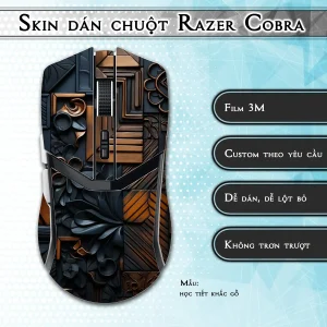 Skin dán chuột Razer Cobra Pro mẫu học tiết khắc gỗ