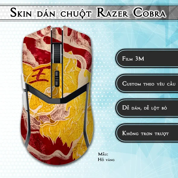 Skin dán chuột Razer Cobra Pro mẫu Hổ vàng
