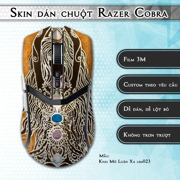 Skin dán chuột Razer Cobra Pro mẫu Khai Mở Luân Xa lsm023