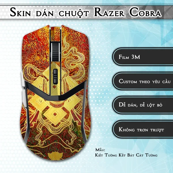 Skin dán chuột Razer Cobra Pro mẫu Kiết Tường Kết Bát Cát Tường