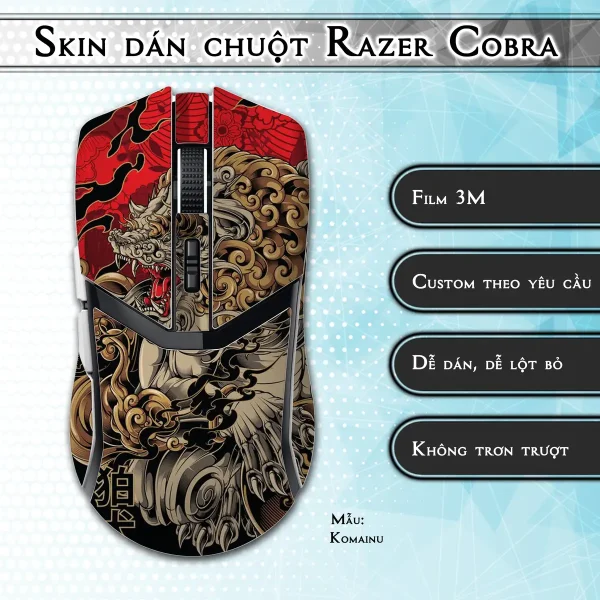 Skin dán chuột Razer Cobra Pro mẫu Komainu