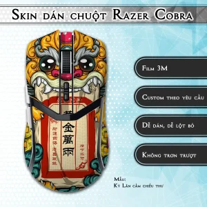 Skin dán chuột Razer Cobra Pro mẫu Kỳ Lân cầm chiếu thư