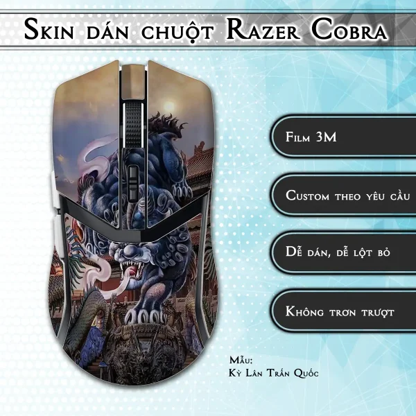Skin dán chuột Razer Cobra Pro mẫu Kỳ Lân Trấn Quốc