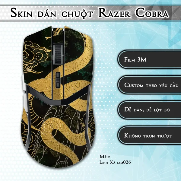 Skin dán chuột Razer Cobra Pro mẫu Linh Xà lsm026
