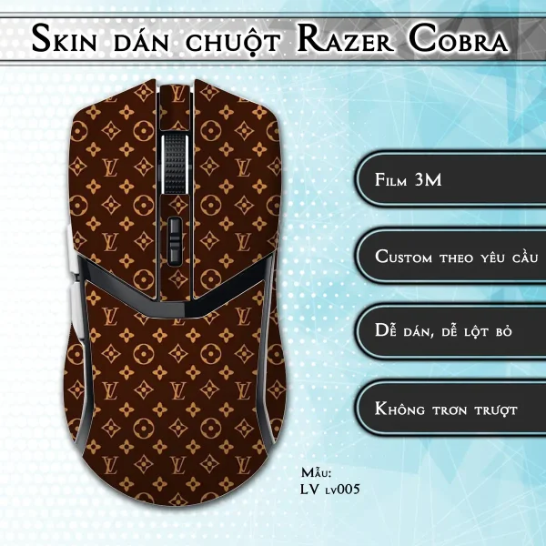 Skin dán chuột Razer Cobra Pro mẫu LV lv005