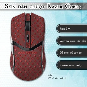 Skin dán chuột Razer Cobra Pro mẫu LV đỏ mận- lv011