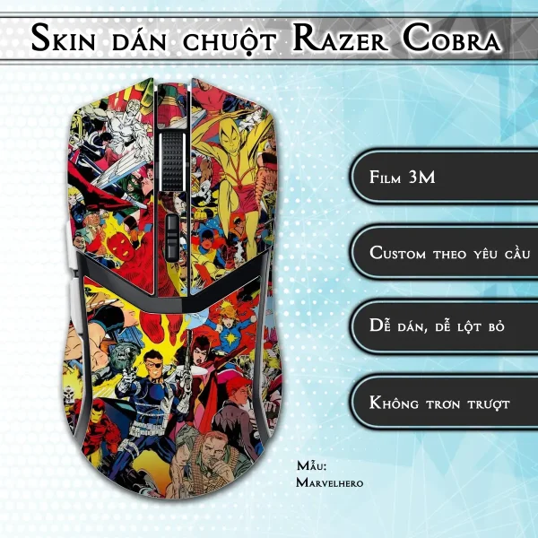 Skin dán chuột Razer Cobra Pro mẫu Marvelhero