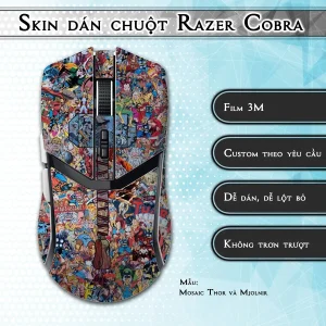 Skin dán chuột Razer Cobra Pro mẫu Mosaic Thor và Mjolnir