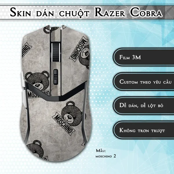 Skin dán chuột Razer Cobra Pro mẫu moschino 2