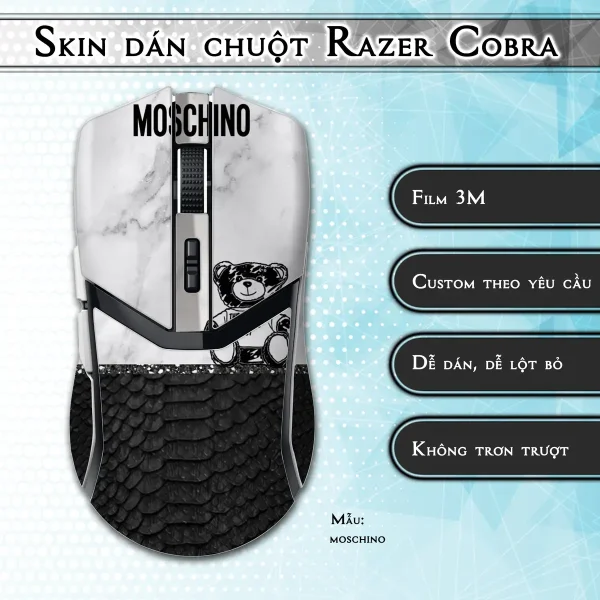 Skin dán chuột Razer Cobra Pro mẫu moschino