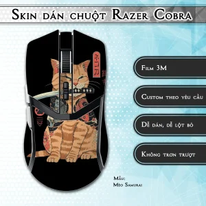 Skin dán chuột Razer Cobra Pro mẫu Mèo Samurai