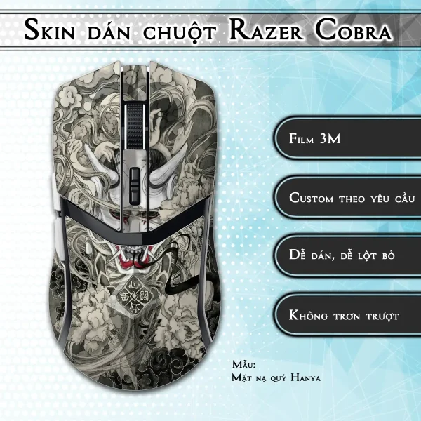 Skin dán chuột Razer Cobra Pro mẫu Mặt nạ quỷ Hanya