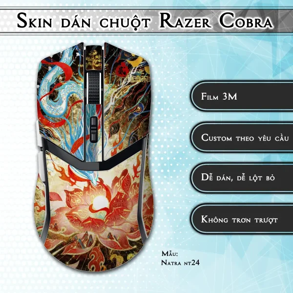 Skin dán chuột Razer Cobra Pro mẫu Natra nt24