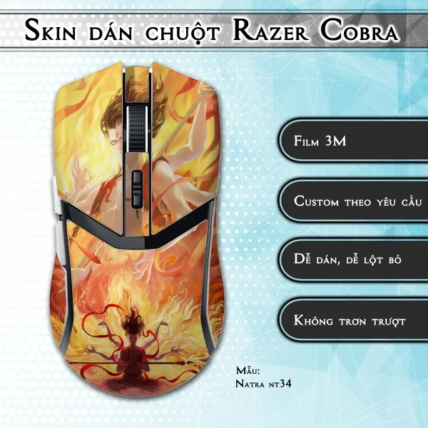 Skin dán chuột Razer Cobra Pro mẫu Natra nt34