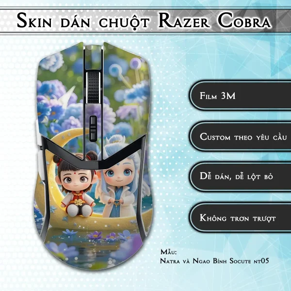 Skin dán chuột Razer Cobra Pro mẫu Natra và Ngao Bính Socute nt05