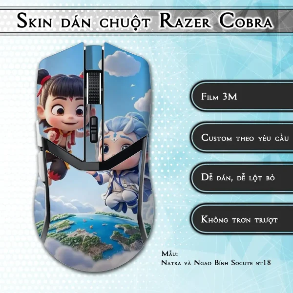 Skin dán chuột Razer Cobra Pro mẫu Natra và Ngao Bính Socute nt18