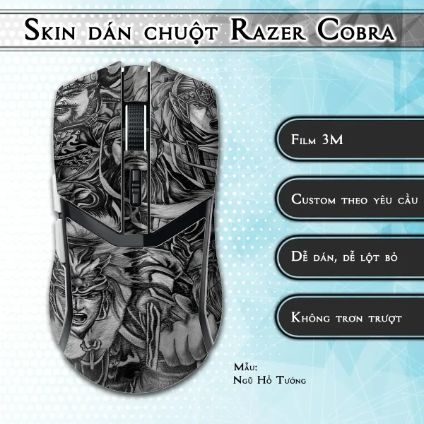 Skin dán chuột Razer Cobra Pro mẫu Ngũ Hổ Tướng