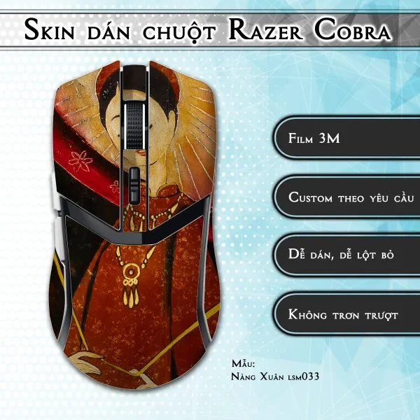 Skin dán chuột Razer Cobra Pro mẫu Nàng Xuân lsm033