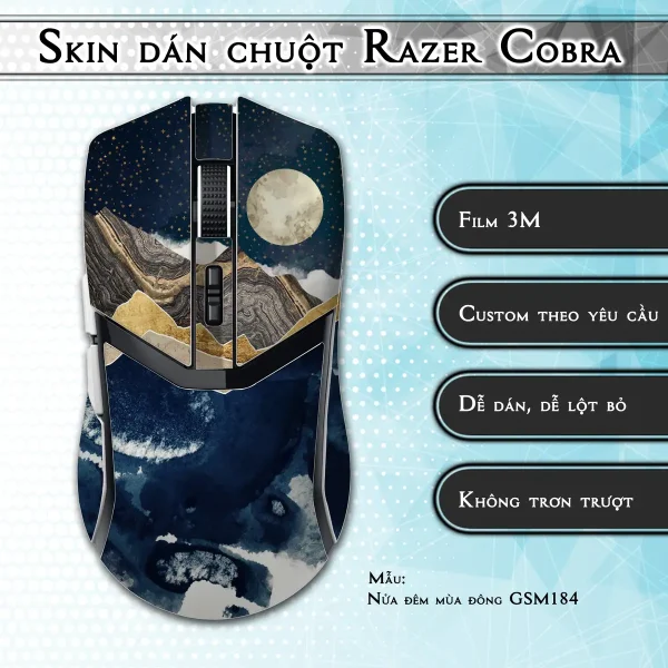 Skin dán chuột Razer Cobra Pro mẫu Nửa đêm mùa đông GSM184