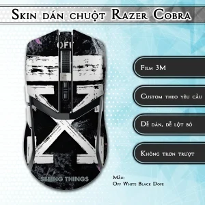 Skin dán chuột Razer Cobra Pro mẫu Off White Black Dope