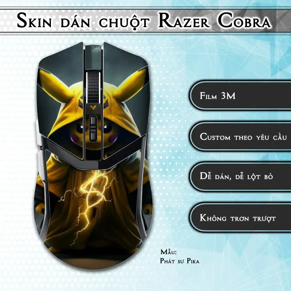 Skin dán chuột Razer Cobra Pro mẫu Phát sư Pika