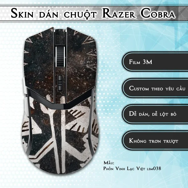 Skin dán chuột Razer Cobra Pro mẫu Phồn Vinh Lạc Việt lsm038