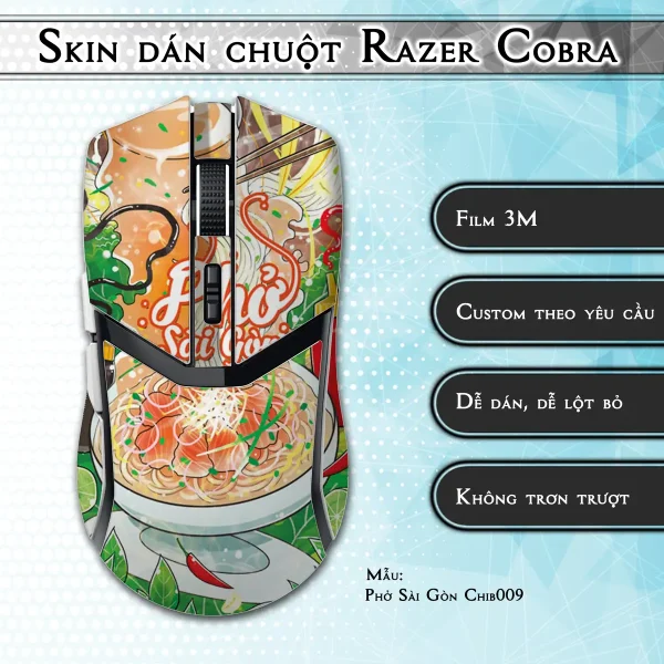 Skin dán chuột Razer Cobra Pro mẫu Phở Sài Gòn Chib009
