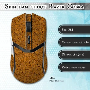Skin dán chuột Razer Cobra Pro mẫu Polynesian cam