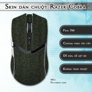 Skin dán chuột Razer Cobra Pro mẫu Polynesian xanh