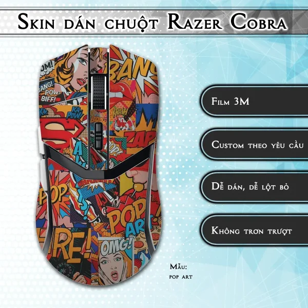 Skin dán chuột Razer Cobra Pro mẫu pop art